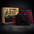 Mr. Dows Men's Performance Boxer Briefs – Black & Maroon (Pack of 2)