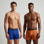Mr. Dows Men's Performance Boxer Briefs – Navy & Burnt Caramel (Pack of 2)