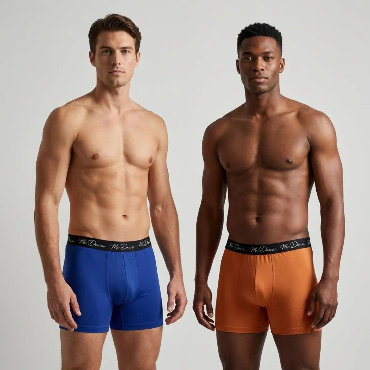 Mr. Dows Men's Performance Boxer Briefs – Navy & Burnt Caramel (Pack of 2)
