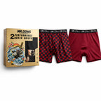 Mr. Dows Men's Performance Boxer Briefs – Maroon & Red Check (Pack of 2)