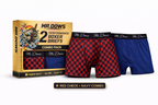 Mr. Dows Men's Performance Boxer Briefs – Navy & Red Check (Pack of 2)