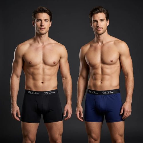 Mr. Dows Men's Performance Boxer Briefs – Black & Navy (Pack of 2)