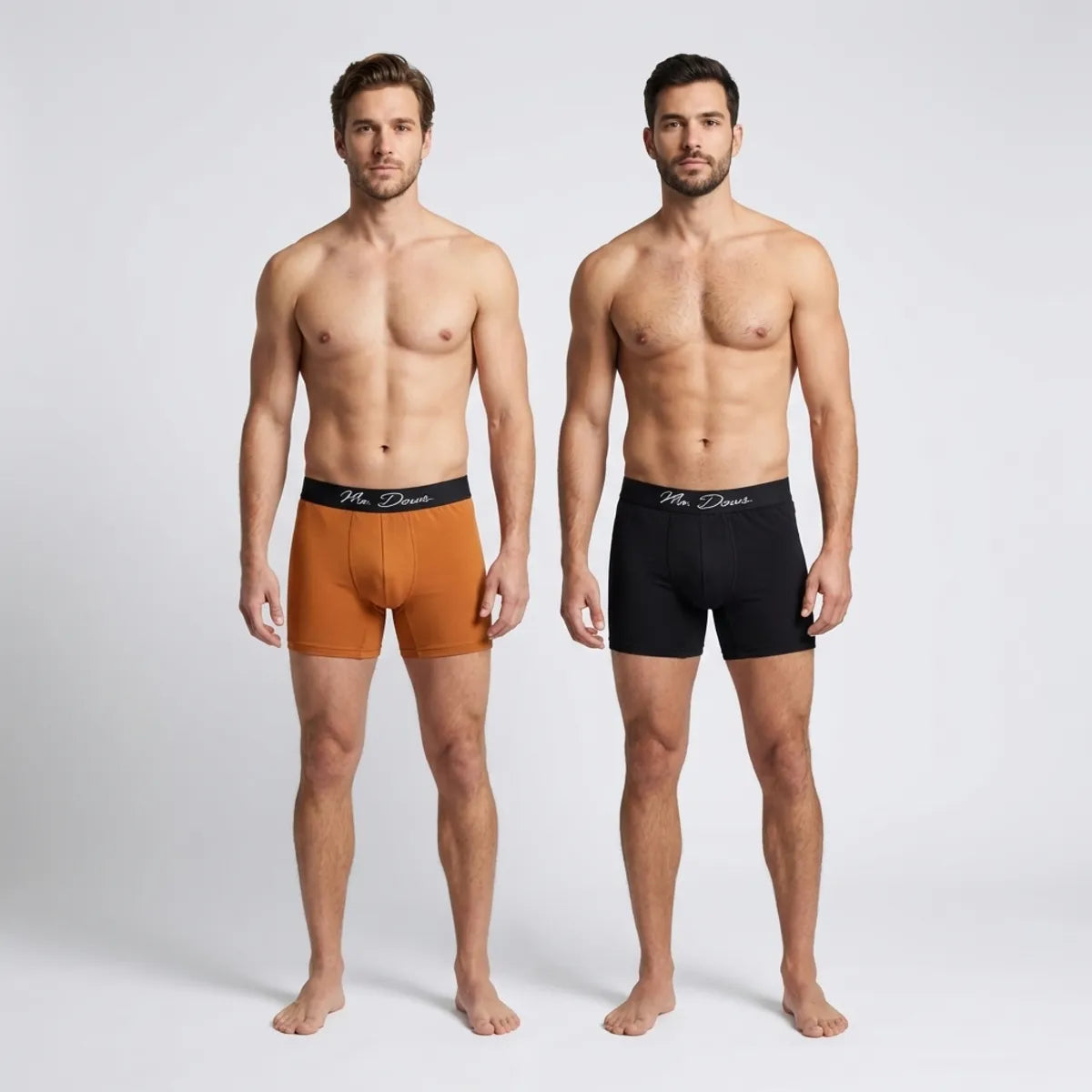 Mr. Dows Men's Performance Boxer Briefs – Black & Burnt Caramel (Pack of 2)