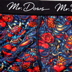 Mr. Dows Men's Performance Boxer Briefs – Black & Multicolor Devil (Pack of 2)