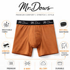 Mr. Dows Men's Performance Boxer Briefs – Red Check & Burnt Caramel (Pack of 2)