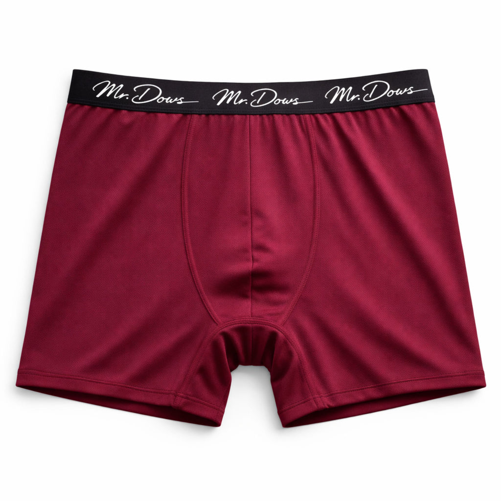 Mr. Dows Men's Performance Boxer Briefs – Maroon & Multicolor Devil (Pack of 2)