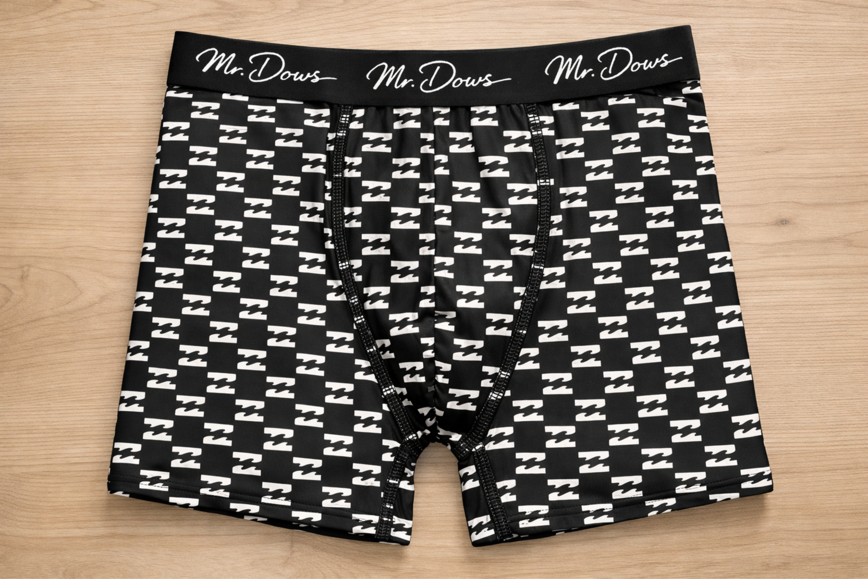 Mr. Dows Men's Performance Boxer Briefs – White Pattern & Multicolor Devil (Pack of 2)