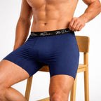 Mr. Dows Men's Performance Boxer Briefs – Navy & Red Check (Pack of 2)
