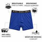 Mr. Dows Men's Performance Boxer Briefs – Navy & Red Check (Pack of 2)