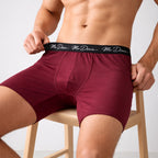 Mr. Dows Men's Performance Boxer Briefs – Maroon & Skull Print (Pack of 2)
