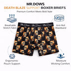 Mr. Dows Men's Performance Boxer Briefs – Maroon & Skull Print (Pack of 2)