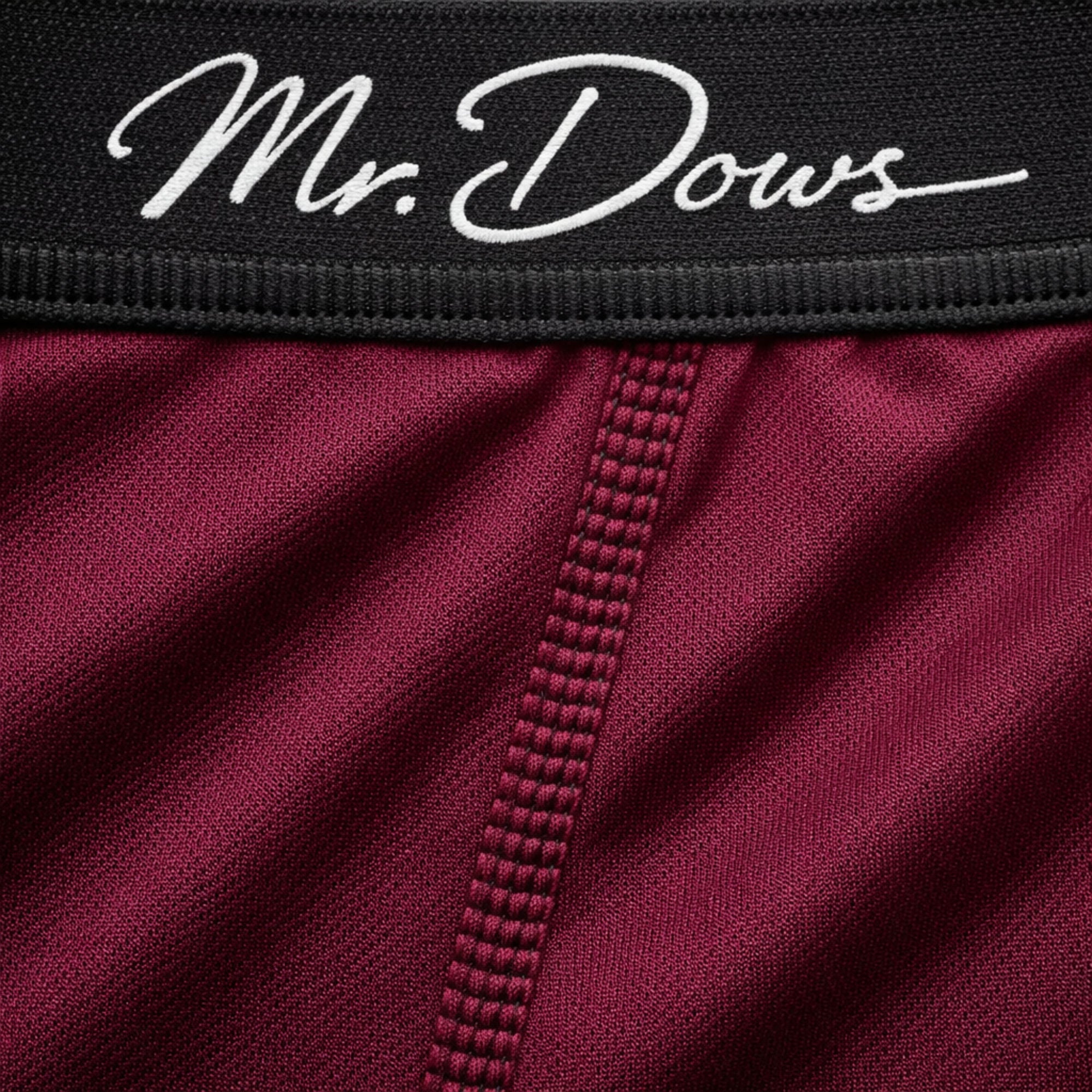 Mr. Dows Men's Performance Boxer Briefs – White Pattern & Maroon (Pack of 2)