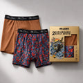 Mr. Dows Men's Performance Boxer Briefs – Burnt Caramel & Multicolor Devil (Pack of 2)